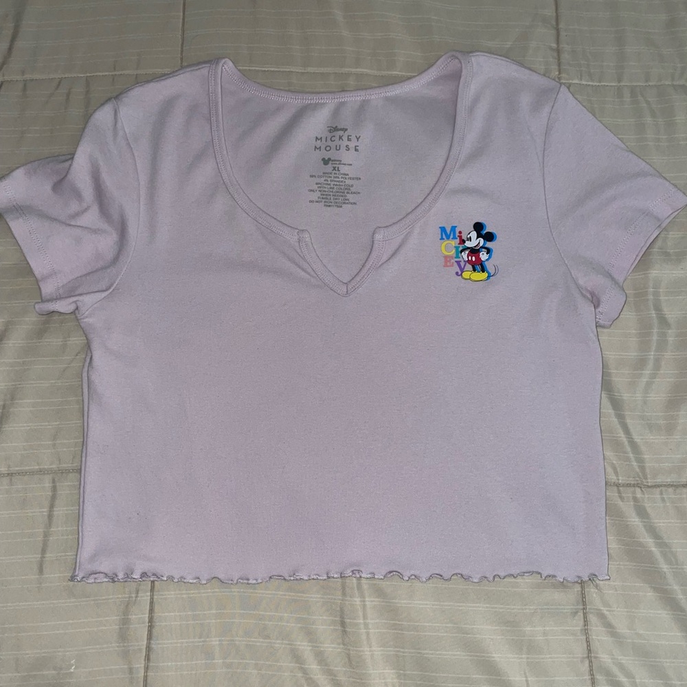 Disney Lavender Mickey Mouse Cropped Top
